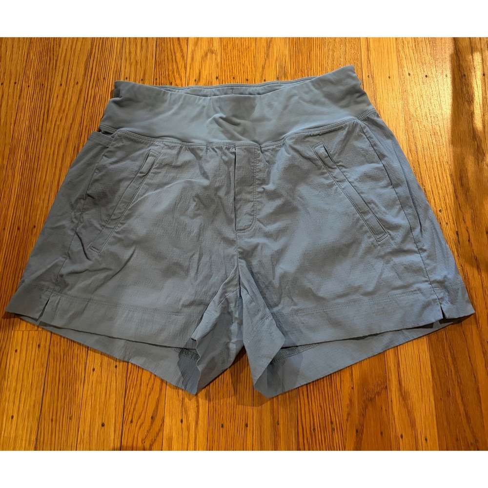 Athleta Trekkie North Shorts Womens 6 Blue Gray Hiking Outdoor Ripstop 4 Inseam